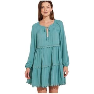 Eberjey Sofia Breezy Mini Dress S Swim Coverup Ocean Bay Blue
